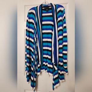 Lane Bryant Striped Sharkbite Hem Cardigan